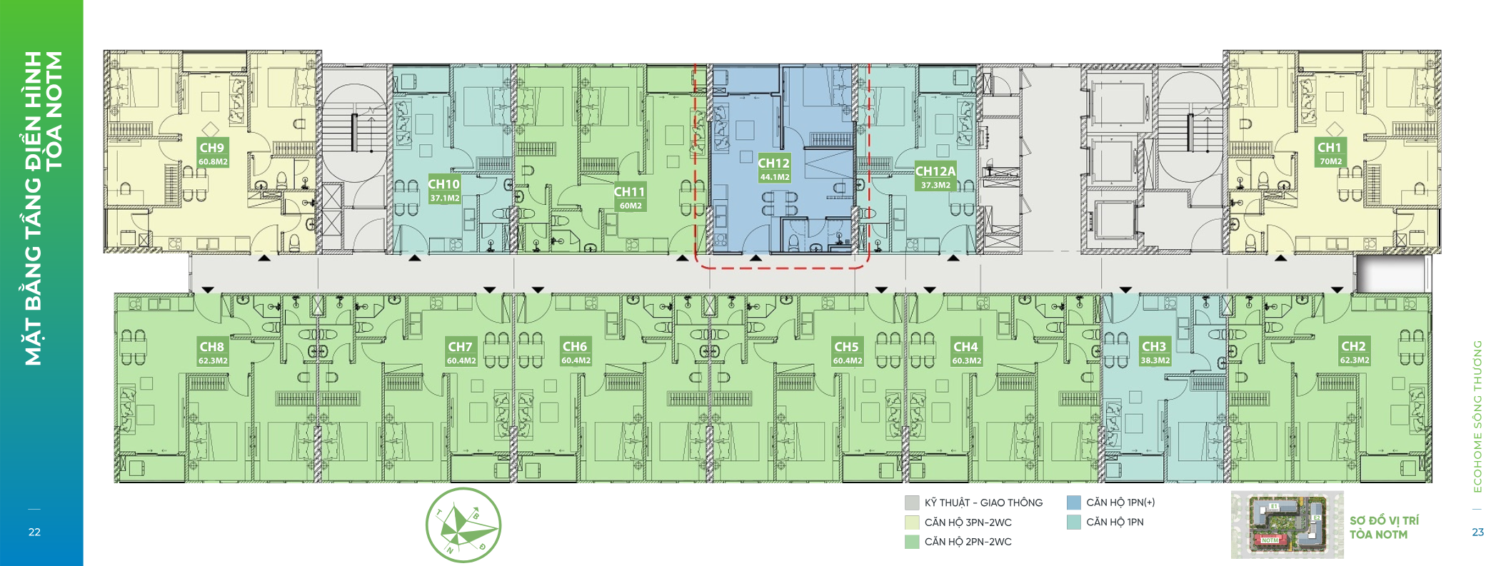 mặt bằng chung cư ecohome sông thương tòa thương mại
