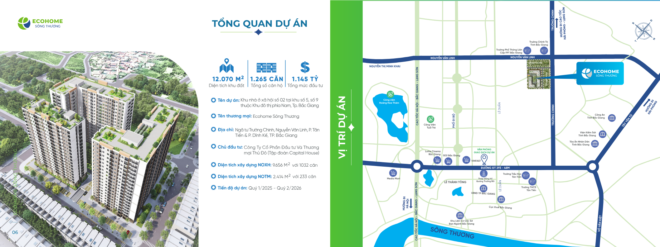 ví trí dự án ecohome sông thương bắc ninh mới