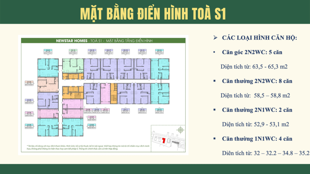 mặt bằng nhà ở xã hội newstar homes bắc ninh