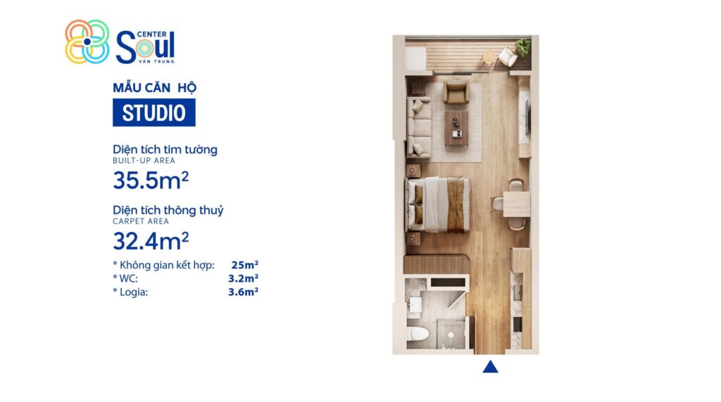 Căn hộ studio soul center vân Trung