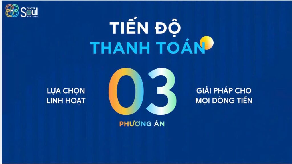 Tiến độ thanh toán dự án nhà ở xã hội soul center vân Trung